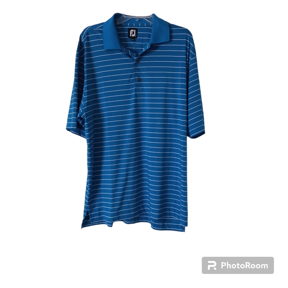 FootJoy men's size L shirt sleeve striped polo golf shirt